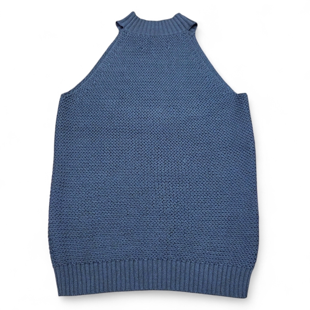 LOFT Women's Textured Blue Sleeveless Sweater Size Small EUC - Picture 2 of 8